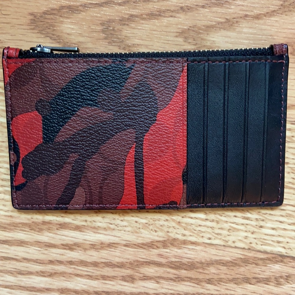 Orange Camo Coach Wallet